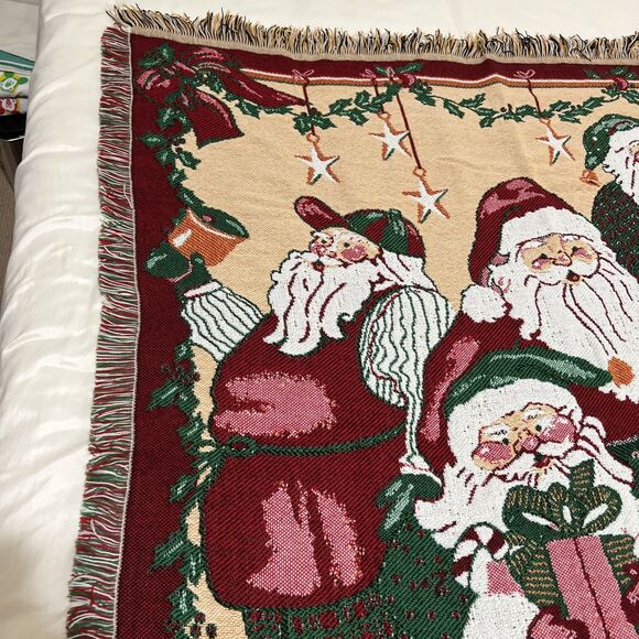 Beacon Christmas Santa Claus Tapestry Throw Blanket ~62x54" Made in USA - Picture 5 of 14
